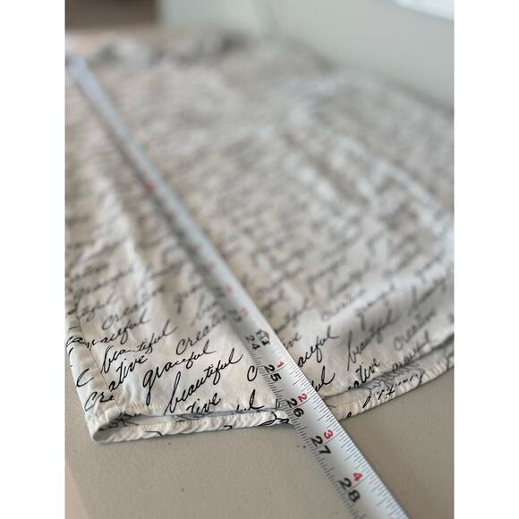 Chico’s Script Print Long Sleeve Button Down Blouse size 2P - L/12P - Picture 5 of 8